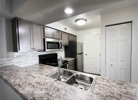 sink and appliances at Deercross Apartments, Cincinnati