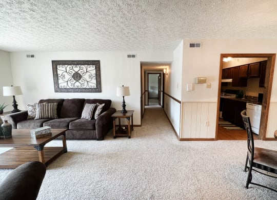 Model Living Area  at Crestbrook Apartments & Townhomes, Crescent Spring