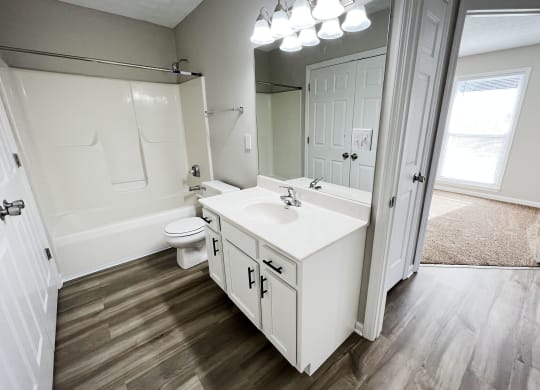 Bathroom With Vanity Lights at Hartland Place, Lexington, KY, 40517