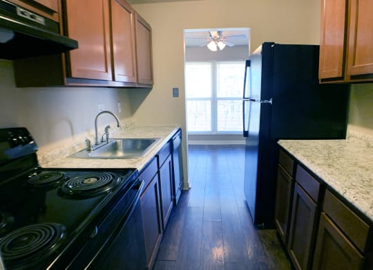 renovated kitchen at Timber Ridge Apartments, Ohio