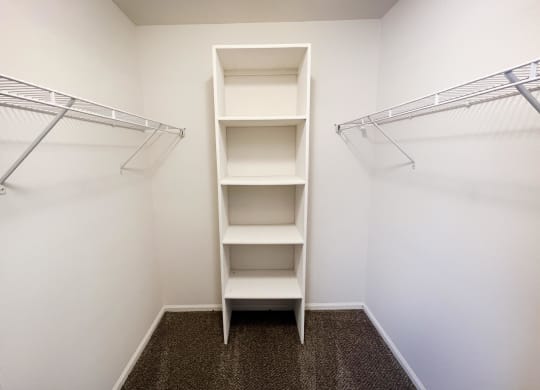 Closet shelves at Deercross Apartments, Ohio