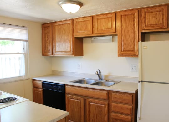 Wooden cabinets in kitchen at Miamisburg by the Mall, Miamisburg, 45342