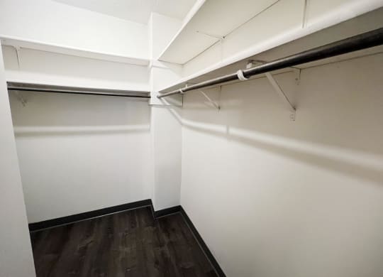 a spacious walk in closet in a 555 waverly unit at Quail Meadow Apartments, Ohio, 45240