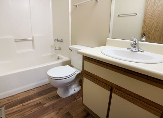 Bathroom With Bathtub at Woodhills Apartments, West Carrollton, Ohio
