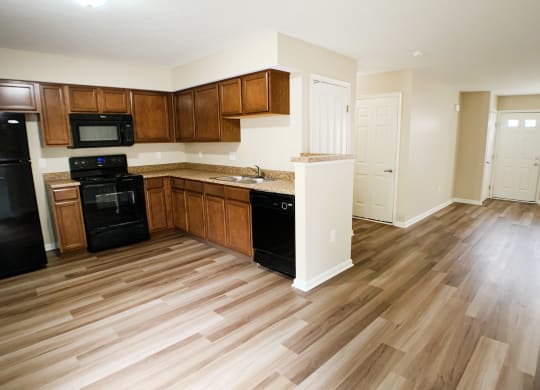 Wood Floor Living Room at The Residences at Liberty Crossing, Columbus