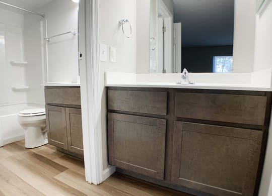 Bathroom With Bathtub at Steeplechase Apartments, Loveland, Ohio