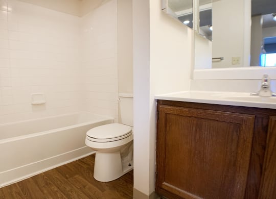 Bath with cabinet at Deercross Apartments, Cincinnati, 45236