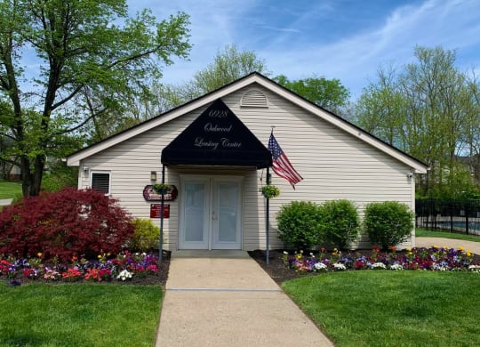a church with an flag on the front of it at Oakwood Apartments, Florence