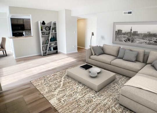 Living Room Interior at Steeplechase Apartments, Loveland, OH