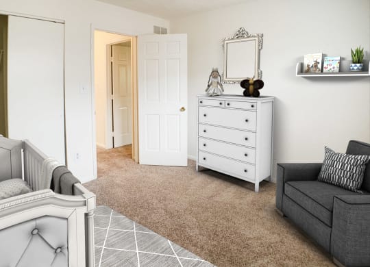 Bedroom With Closet  at Revere Village Apartments, Ohio