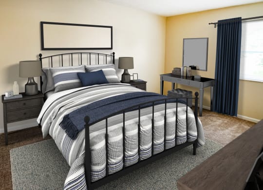 Comfortable Bedroom at Crown Crossing Apartments, Ohio, 45102
