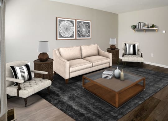 Living room with tv and couch at Miamisburg by the Mall, Miamisburg, 45342