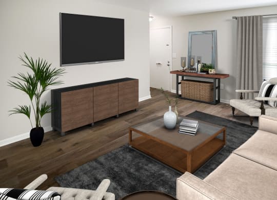 Living room with tv at Miamisburg by the Mall, Ohio