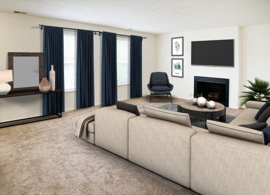 Modern Living Room  at Revere Village Apartments, Ohio
