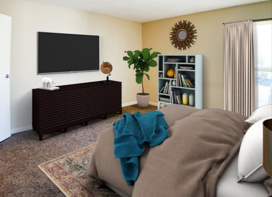 a living room with a couch and a television  at Timber Ridge Apartments, Cincinnati, OH, 45241