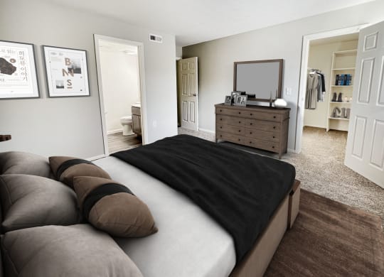 Virtual Model Bedroom 1074 SqFt at Deercross Apartments, Cincinnati