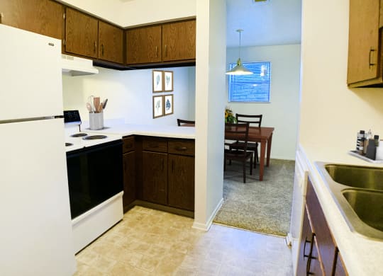 Staged Kitchen at Four Worlds Apartments, Ohio