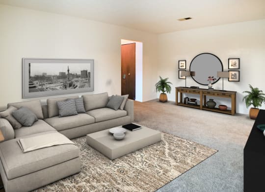 Living Room at Four Worlds Apartments, Cincinnati, OH, 45231