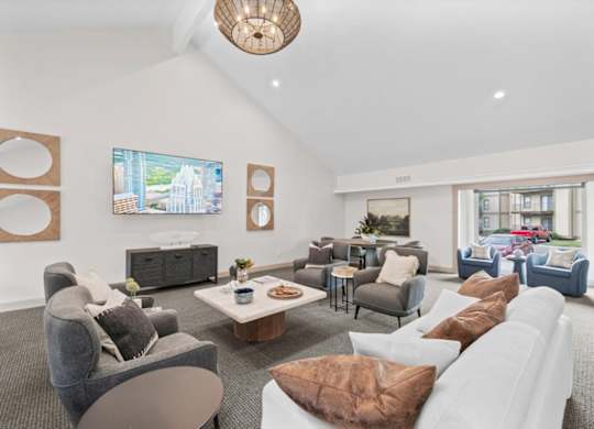 Luxurious Living Area at Cloverset Active Adult Apartments, Kansas City
