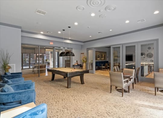 activities room with a pool table