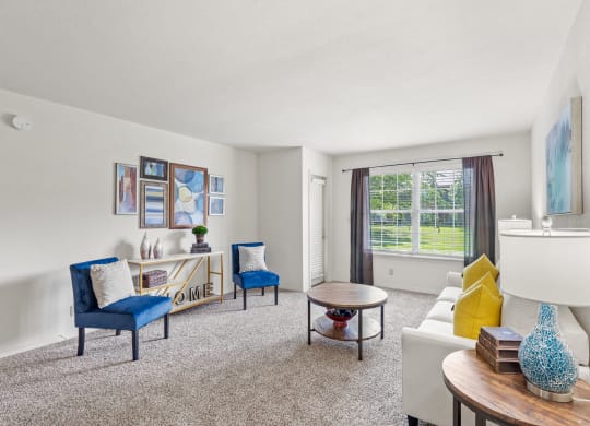 our apartments offer a living room at Pebblebrook, Kansas, 66212