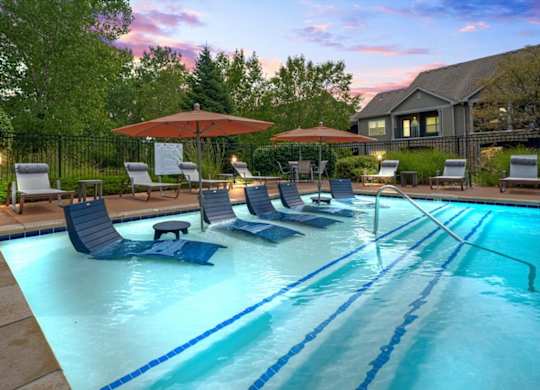 Shimmering Pool at Stonepost Ranch Apartments, Overland Park