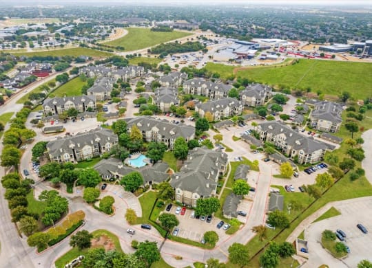 an aerial view of a large neighborhood of houses