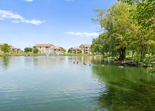 A serene lake at Stonepost Lakeside Apartment Homes, Olathe, KS