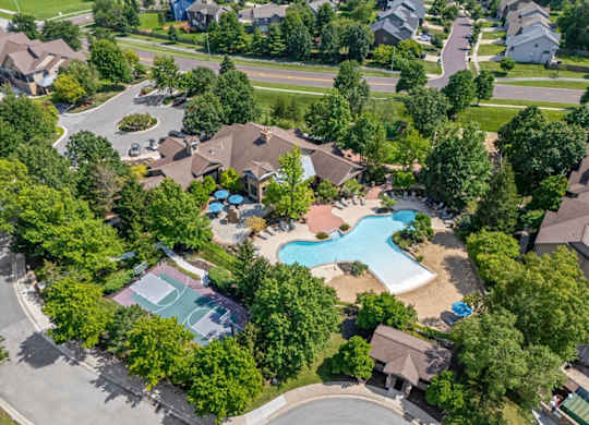 Aerial view at Stonepost Ranch Apartments, Overland Park, Kansas