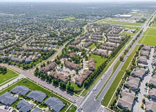 Aerial View of the Nearby Neighborhood at Stonepost Ranch Apartments, Kansas, 66221