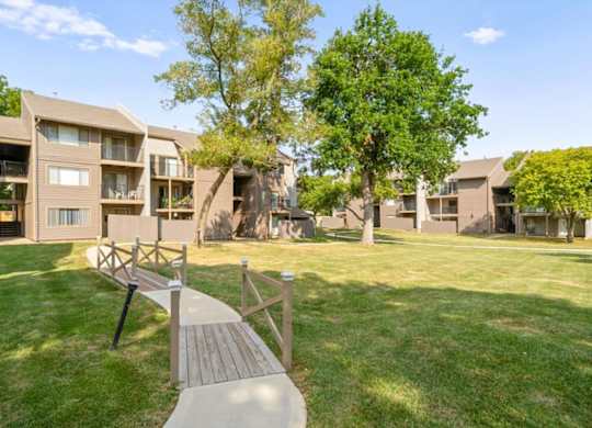 Wooden walkway at Bremerton Park Apartment Homes , Kansas, 66204