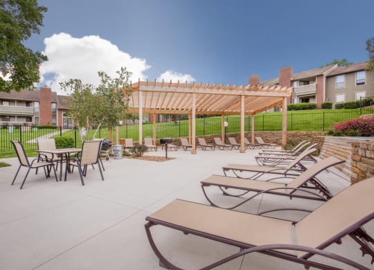 Patio at Coventry Oaks Apartments, Overland Park, KS, 66214