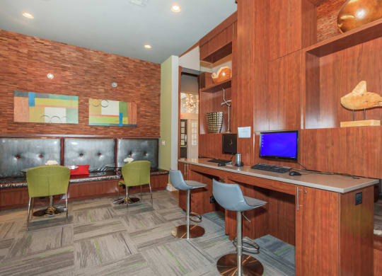 Wooden furnishings at Creekside Apartments, Overland Park, KS