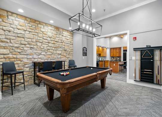 Billiards Table at Stonepost Lakeside Apartment Homes, Olathe, Kansas