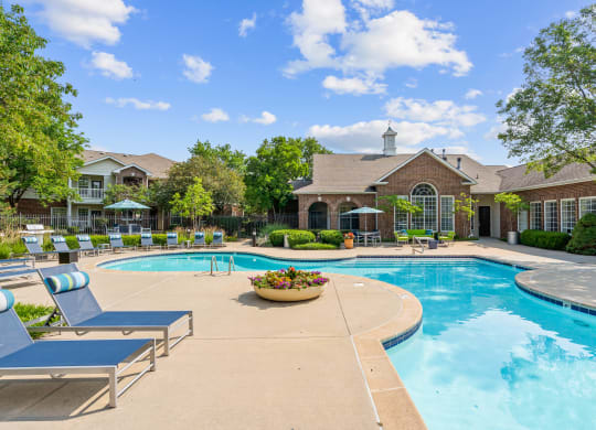 take a dip in the resort style pool at villas at houston levee west apartments at Creekside, Overland Park, KS, 66213