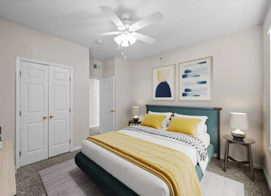 Comfortable Bedroom at Crowne Chase Apartment Homes, Overland Park