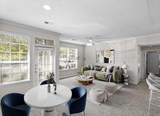 Dining And Living Area at Crowne Chase Apartment Homes, Kansas, 66210