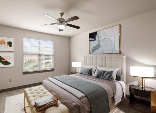 our apartments offer a bedroom with a king sized bed
