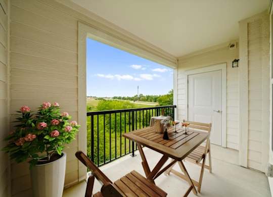 Balcony at The Residences at Bluhawk Apartments, Kansas, 66085