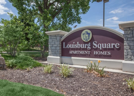 Property Signage at Louisburg Square Apartments & Townhomes, Overland Park, KS, 66212