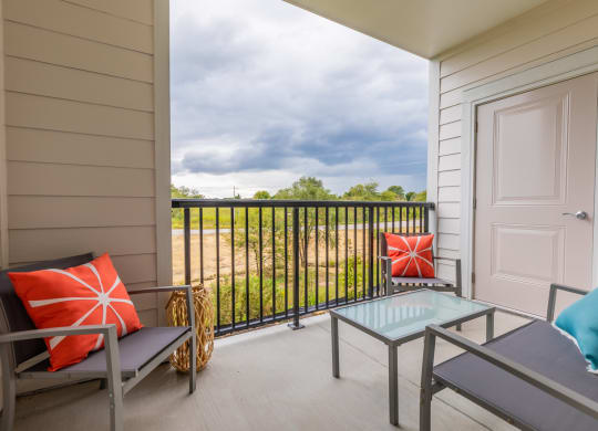 Spacious Balcony at The Residences at Bluhawk Apartments, Overland Park, KS
