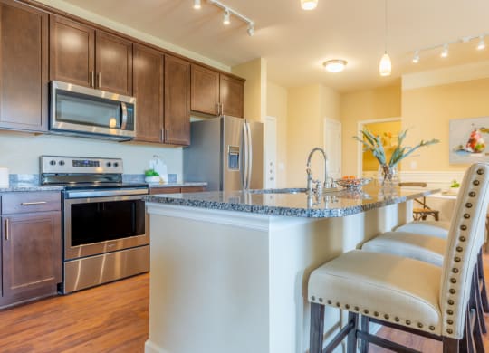 Spacious Kitchen With Pantry Cabinet at The Residences at Bluhawk Apartments, Overland Park, KS, 66085