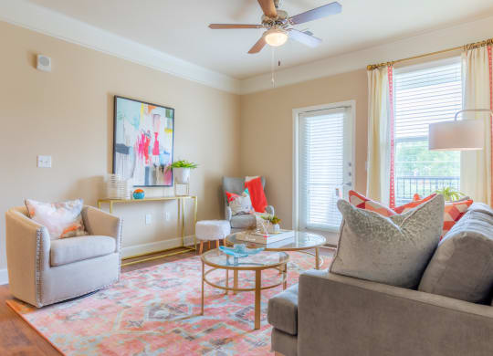 Modern Living Room at The Residences at Bluhawk Apartments, Overland Park, KS