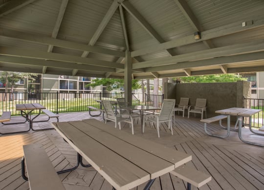 Outdoor Shaded Patio at Bremerton Park, Prairie Village, Kansas
