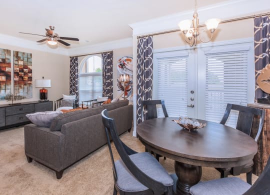 Dining And Living Room at Sorrento at Deer Creek Apartment Homes, Overland Park, KS