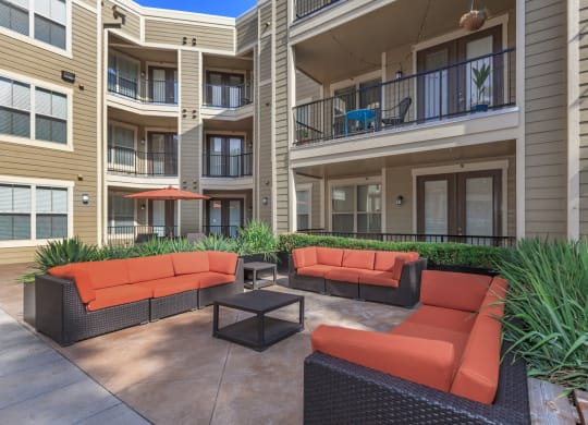 Outdoor couchat West 39th Street Apartments, Kansas City, Missouri