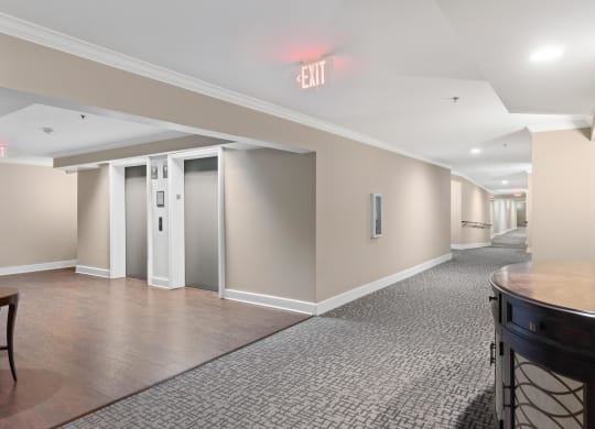 Elevator Access and Interior Hallways at Cambria Apartments, Kansas City, Missouri