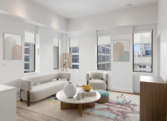 One bedroom Living Room at Sky on Main in Kansas City