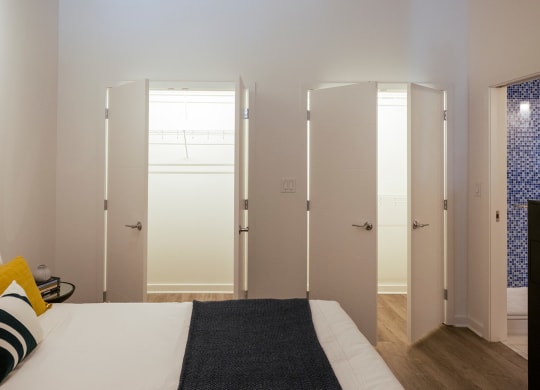 bedroom in b1 floorplan at Sky on Main