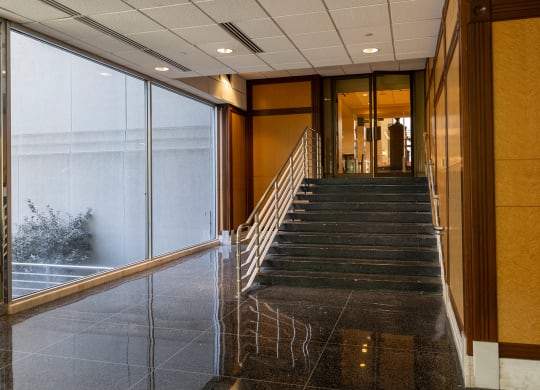 entrance to Kansas City Public Library from Sky On Main